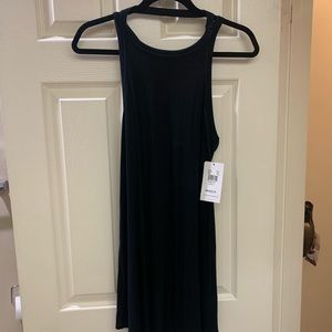 NWT RVCA Linked Black Ribbed Halter Tank Dress